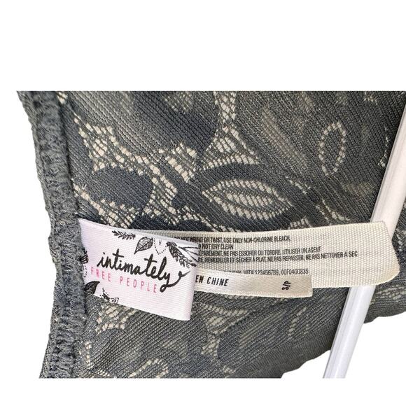intimately Free People Women's Sz S Grey Lace Adella Longline Bralette Racerback - Picture 5 of 11